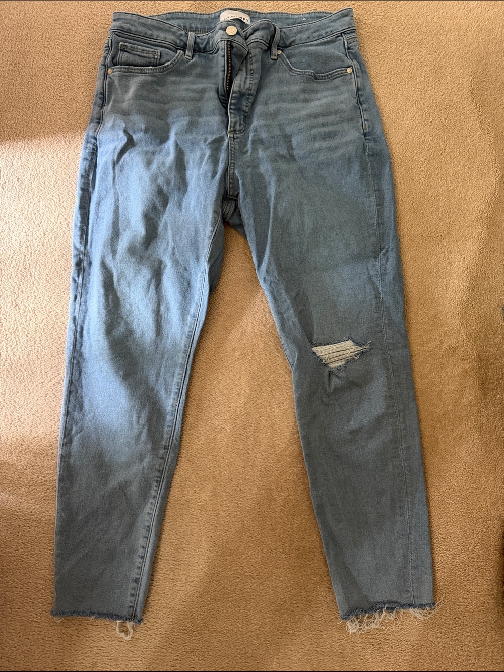 Loft Women's High-Rise Distressed Slim Jeans - Light Blue
